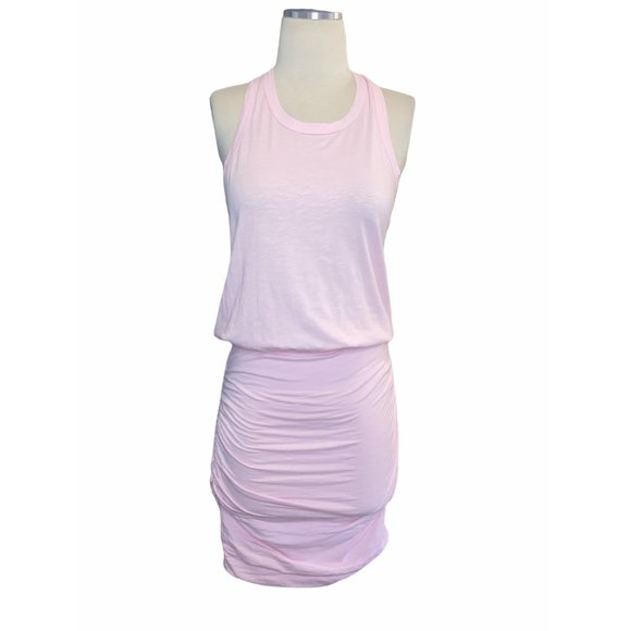💕SUNDRY Frosty Light Pink Pastel Slub Knit Sleeveless Tank Day Dress XS Size 0💕 - Picture 4 of 7